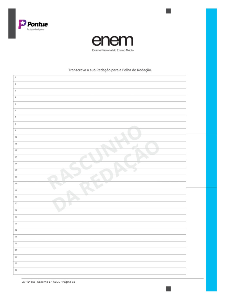 Folha de Redação Rascunho | PDF