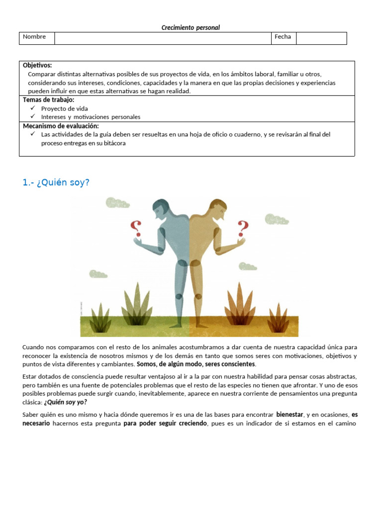 Crecimiento Personal y Proyecto de Vida | PDF | Vida | Realidad