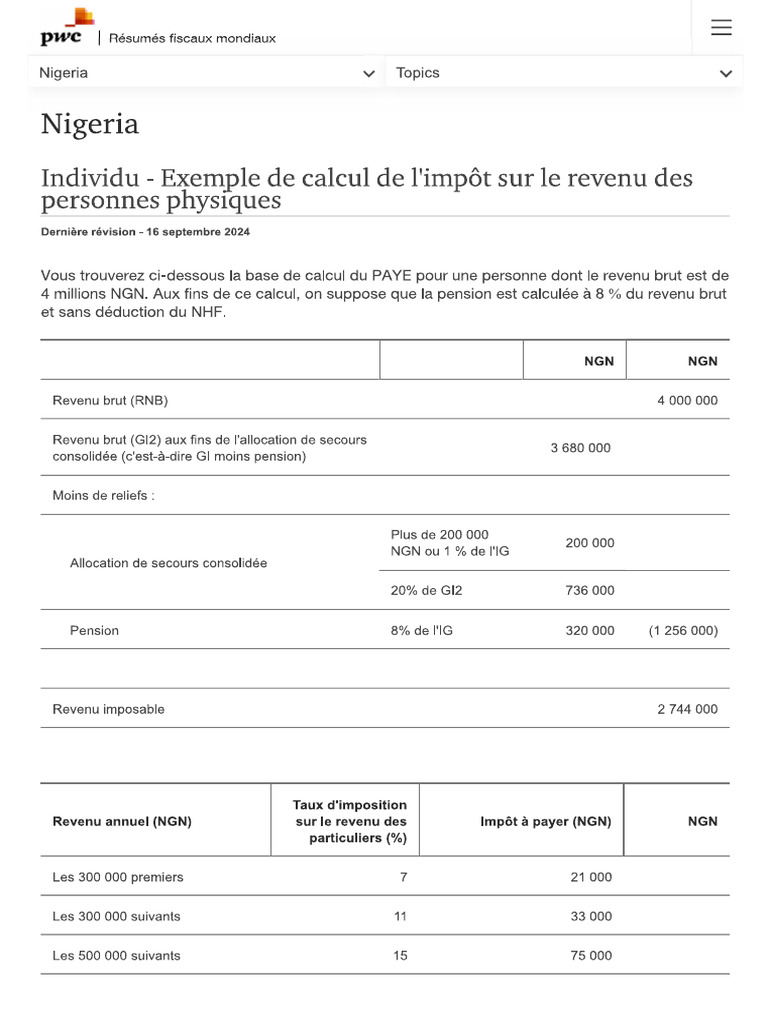 Exemple de Calcul de L'impôt Sur Le Revenu Des PP | PDF