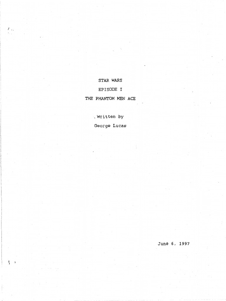 Star Wars Episode I Script Excerpt | PDF | Star Wars Organizations | Jedi