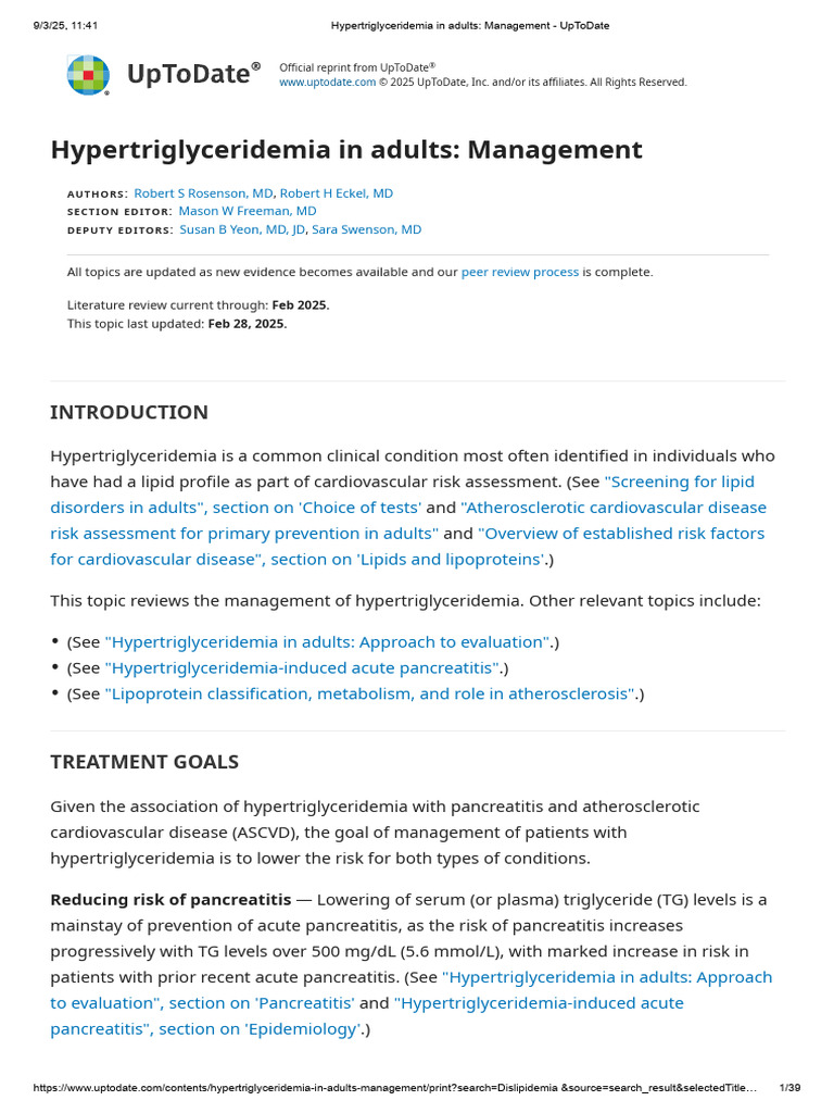 Managing Hypertriglyceridemia in Adults | PDF | Low Density Lipoprotein ...