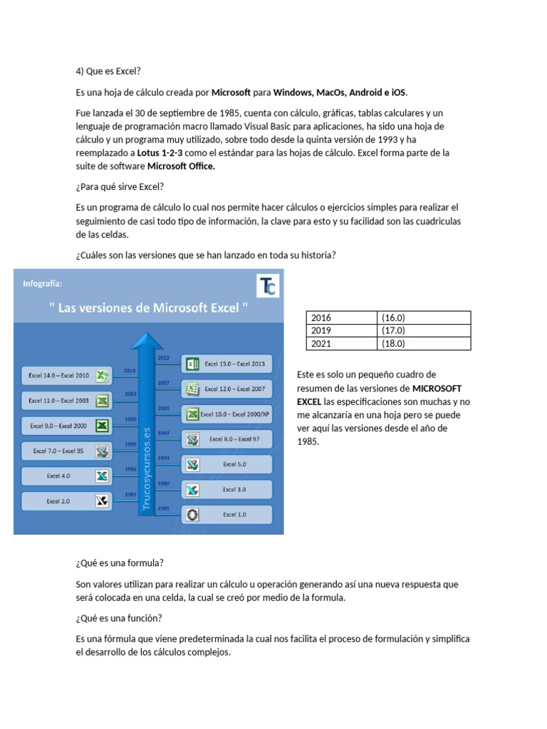 Introducción a Microsoft Excel y sus funciones | PDF