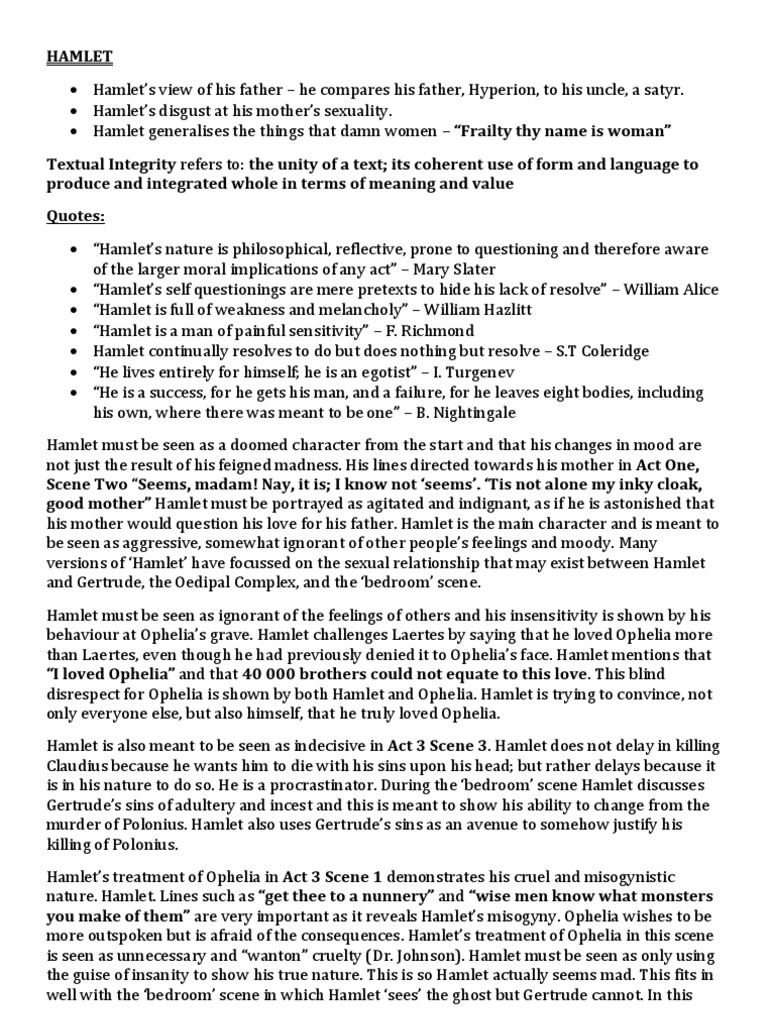 Summary Of Hamlet Pdf