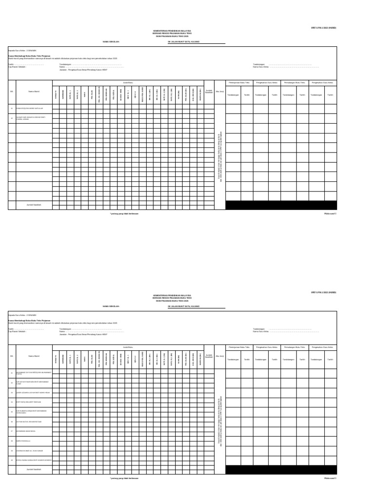 Borang SPBT G 2d 2025 | PDF
