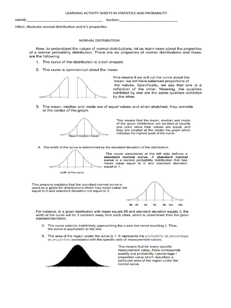 Learning Activity Sheets in Statistics and Probability | PDF