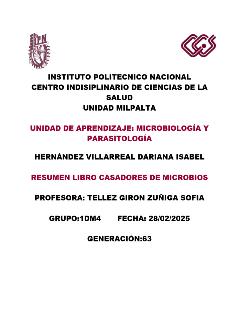 Resumen Cazadores de Microobio 1-3 | PDF | Microorganismo | Luis Pasteur