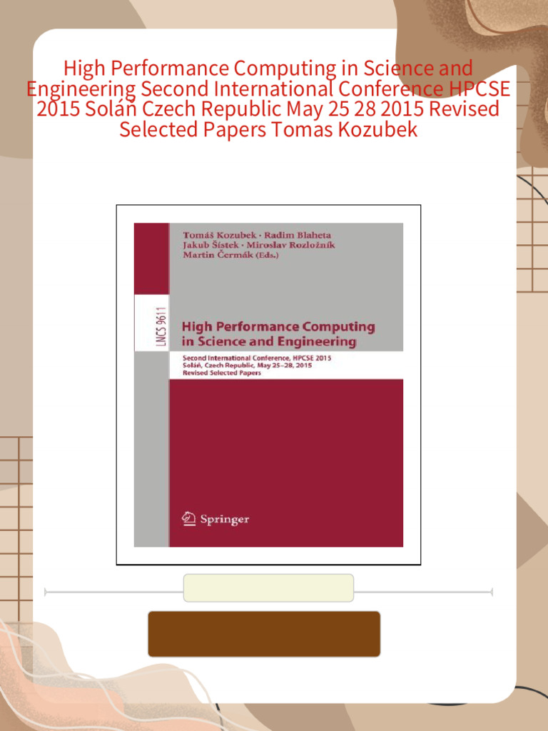 High performance computing in science and engineering second