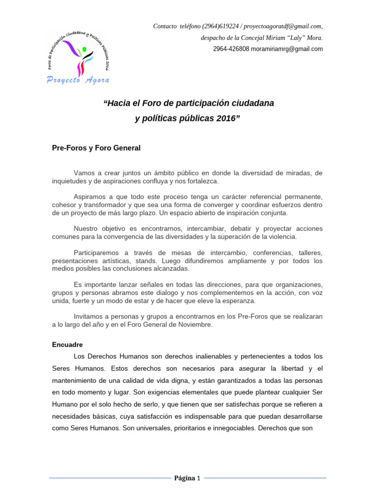 Preforos y Foro Encuadre, Etc | PDF | Derechos humanos | Violencia