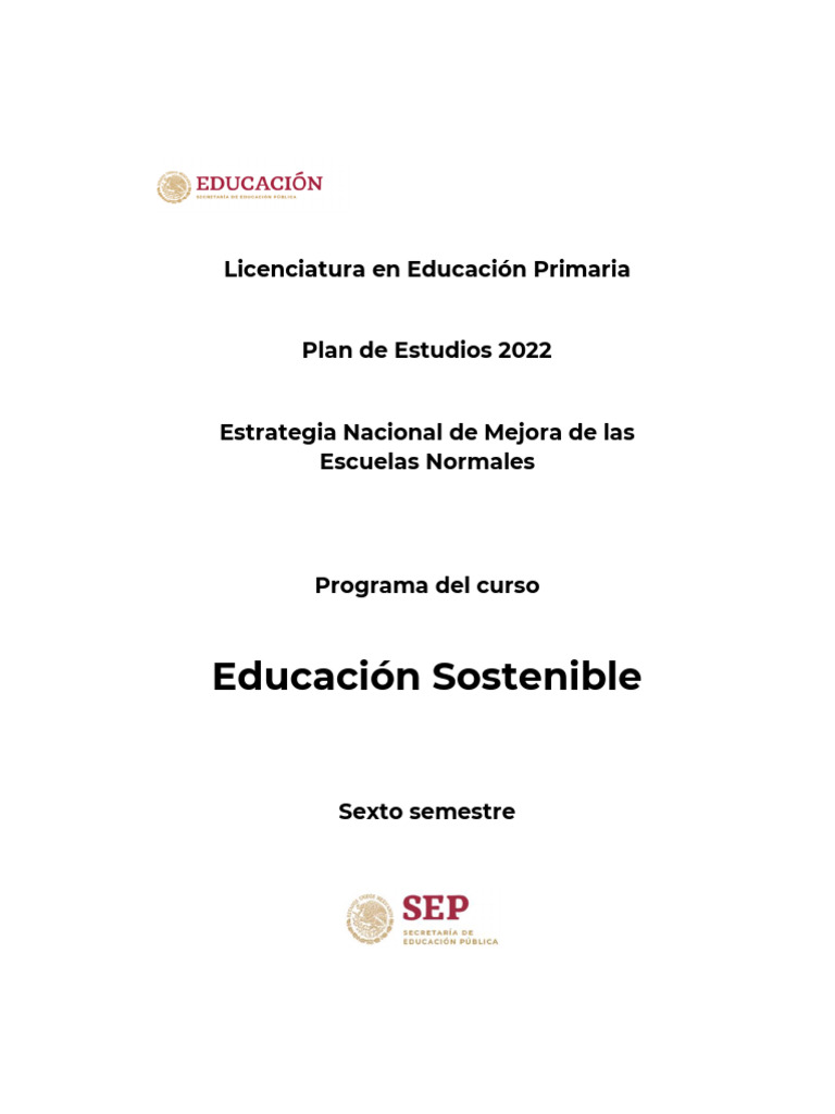 Educación Sostenible en Primaria 2022 | PDF | Sustentabilidad | Plan de ...