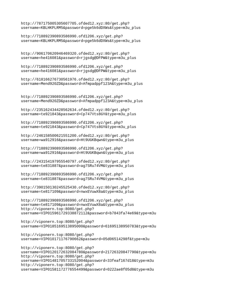 30+m3u+links+2025 01 02 | PDF