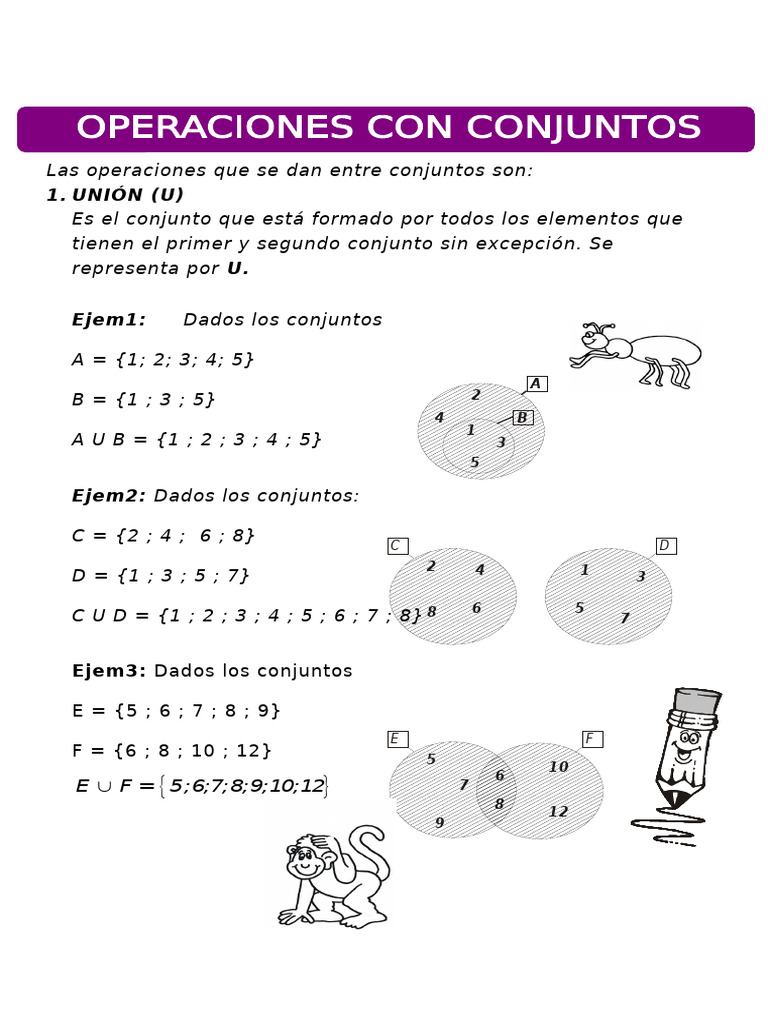 Operaciones Con Conjuntos para Cuarto de Primaria 1thjryjryjgfjf | PDF