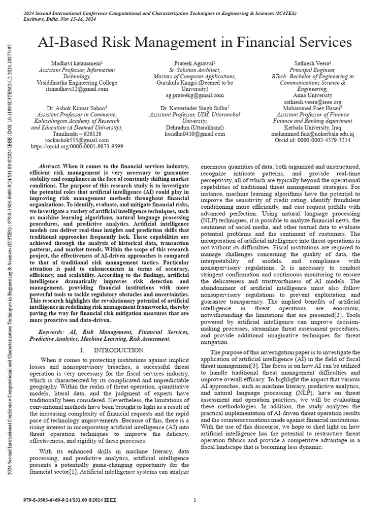 AI in Financial Risk Management | PDF | Artificial Intelligence ...