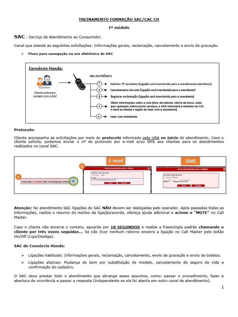 TREINAMENTO FORMAÇÃO SAC - CAC - CH - Mod - 1 - Jun - 2020 | PDF ...