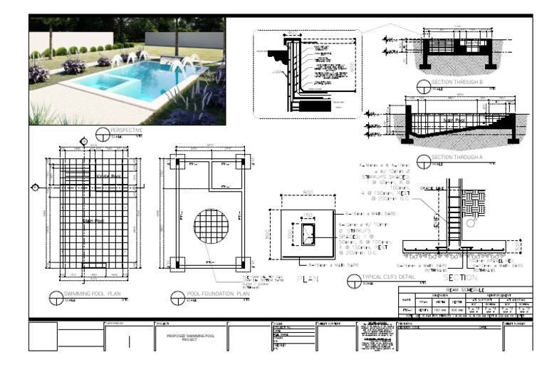 Swimming Pool Construction Details | PDF