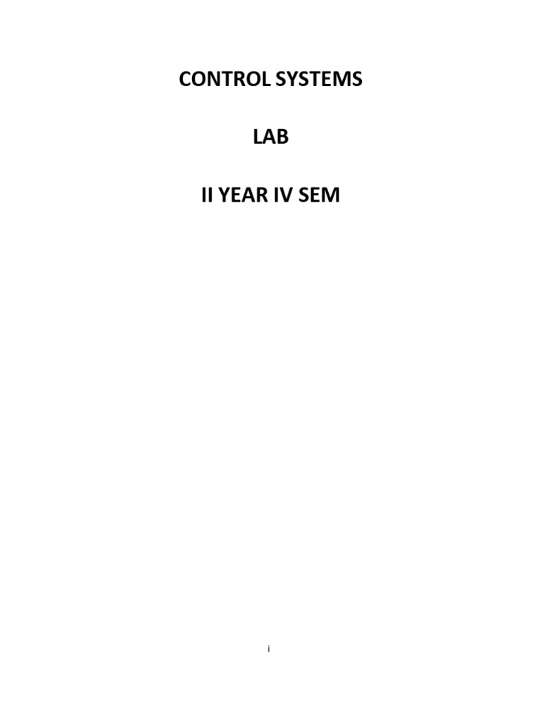 Control Systems Lab Experiments Guide | PDF | Control Theory | Matrix ...
