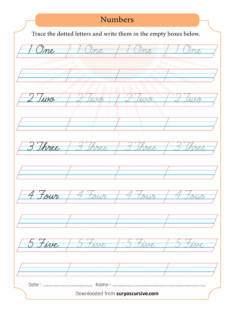 1-10 Cursive | PDF