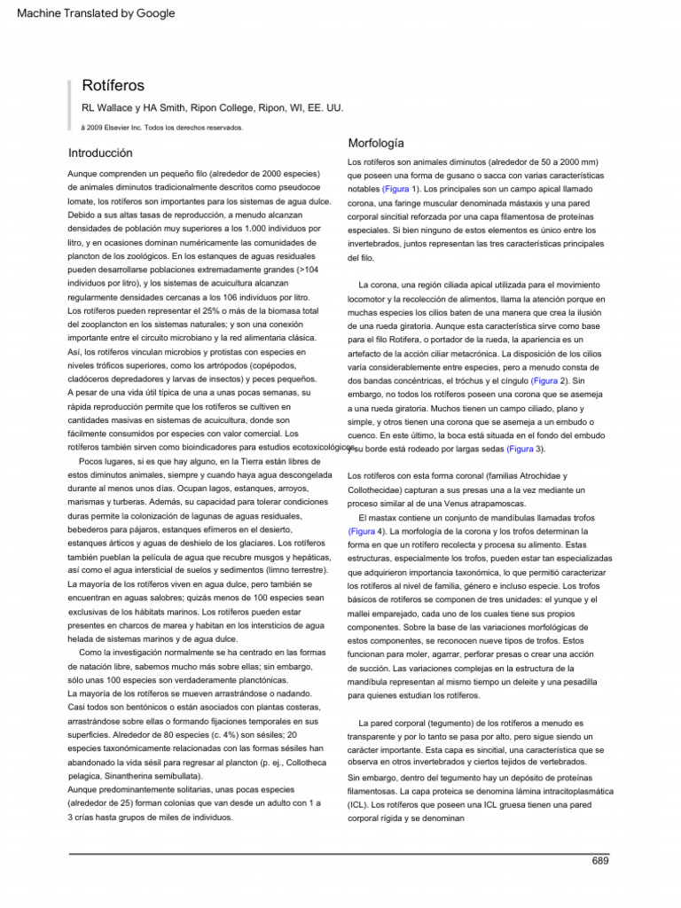 Morfología de los Rotíferos | PDF | Reproducción | Biología