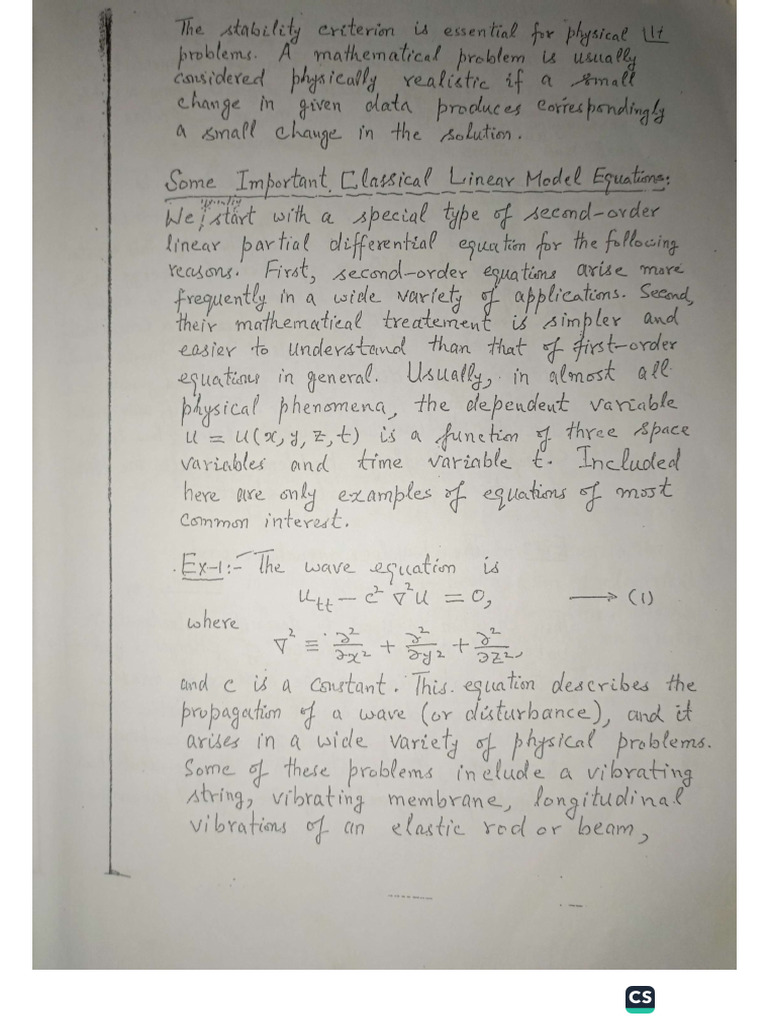 Some Important Classical Linear Model Equations | PDF
