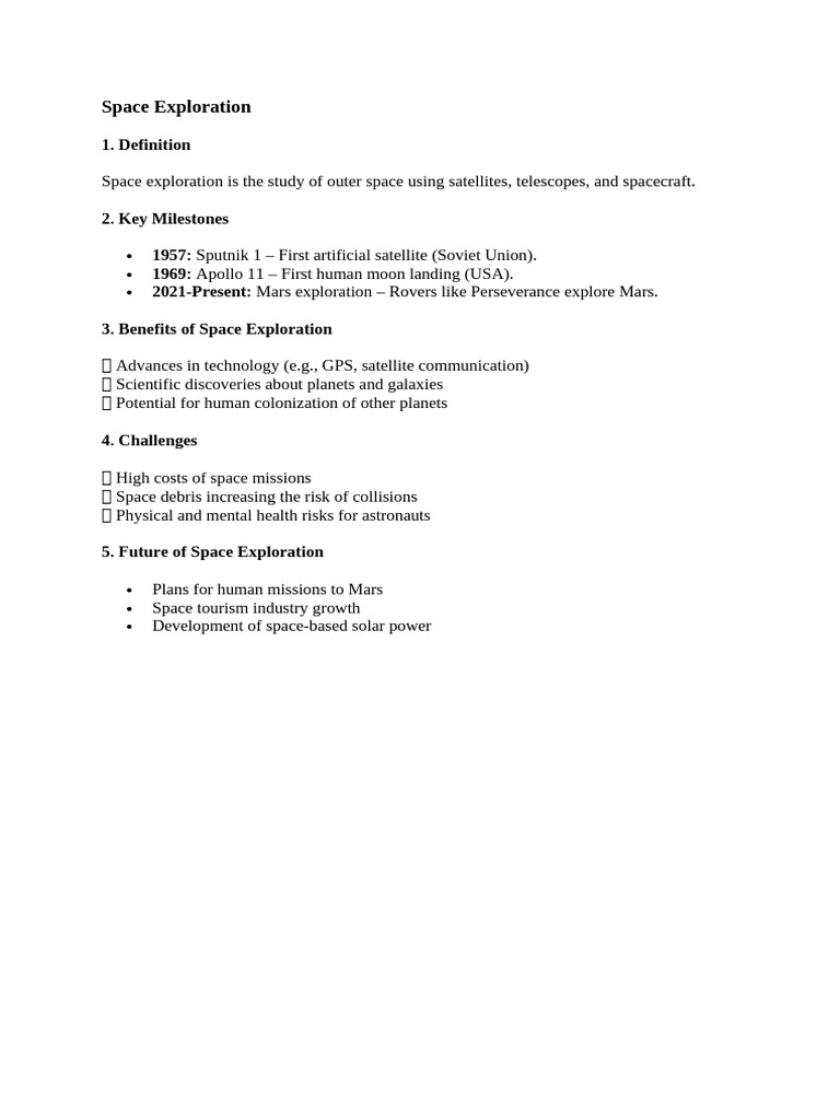 Space Exploration Pdf