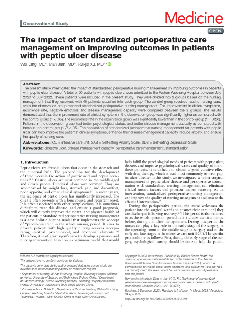 The - Impact - of - Standardized - Perioperative - Care. 2023 | PDF ...