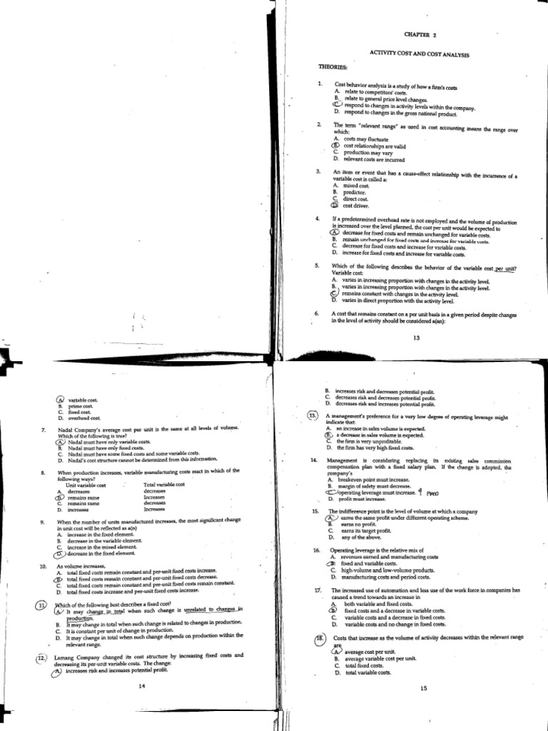 CH 2 - Activity Cost and Cost Analysis | PDF