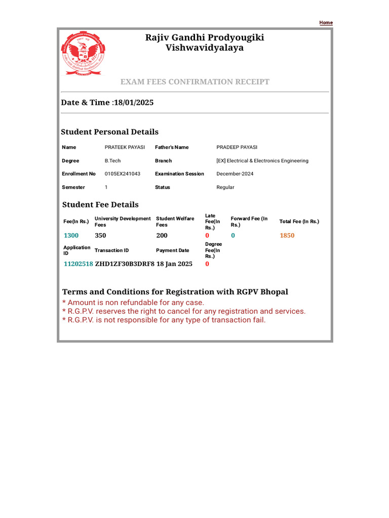 Exam Fees PDF | PDF