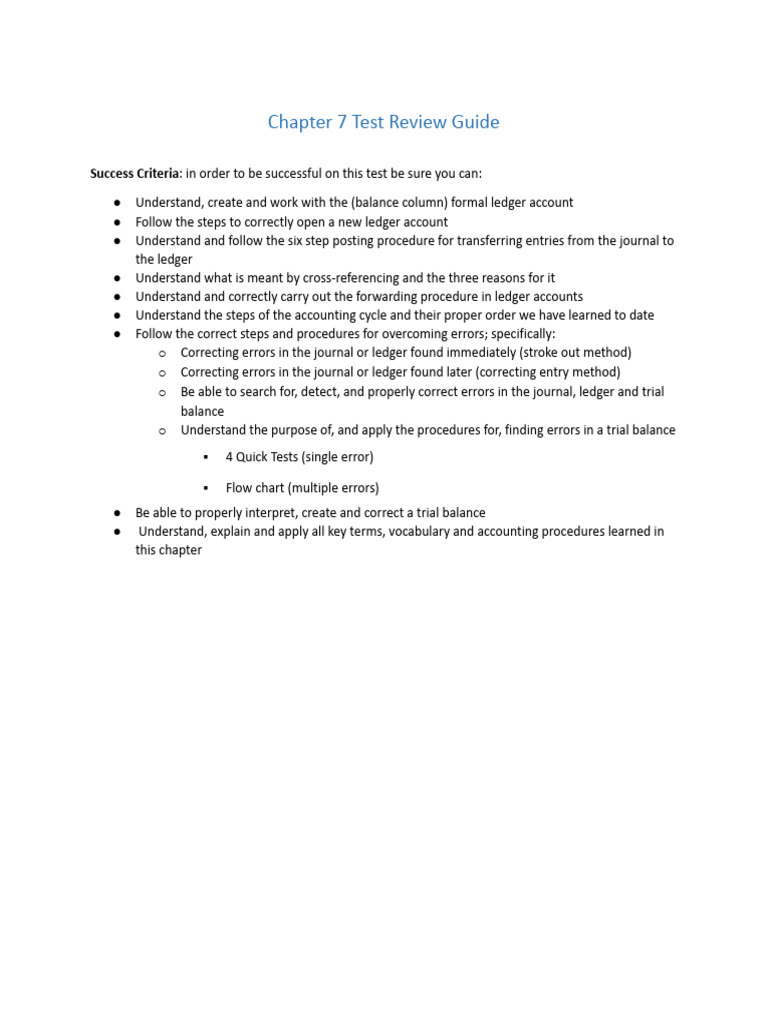 Chapter 7 Test Review Guide | PDF