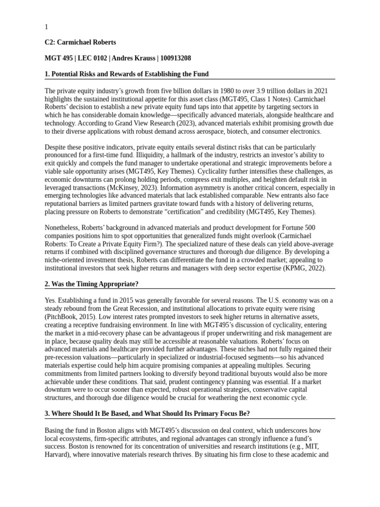 Private Equity Fund Strategy Overview | PDF | Private Equity ...