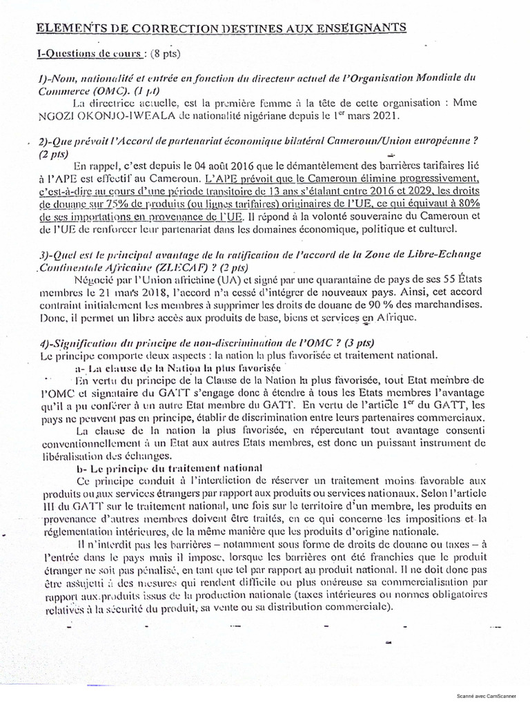 Corrigé de DCI | PDF