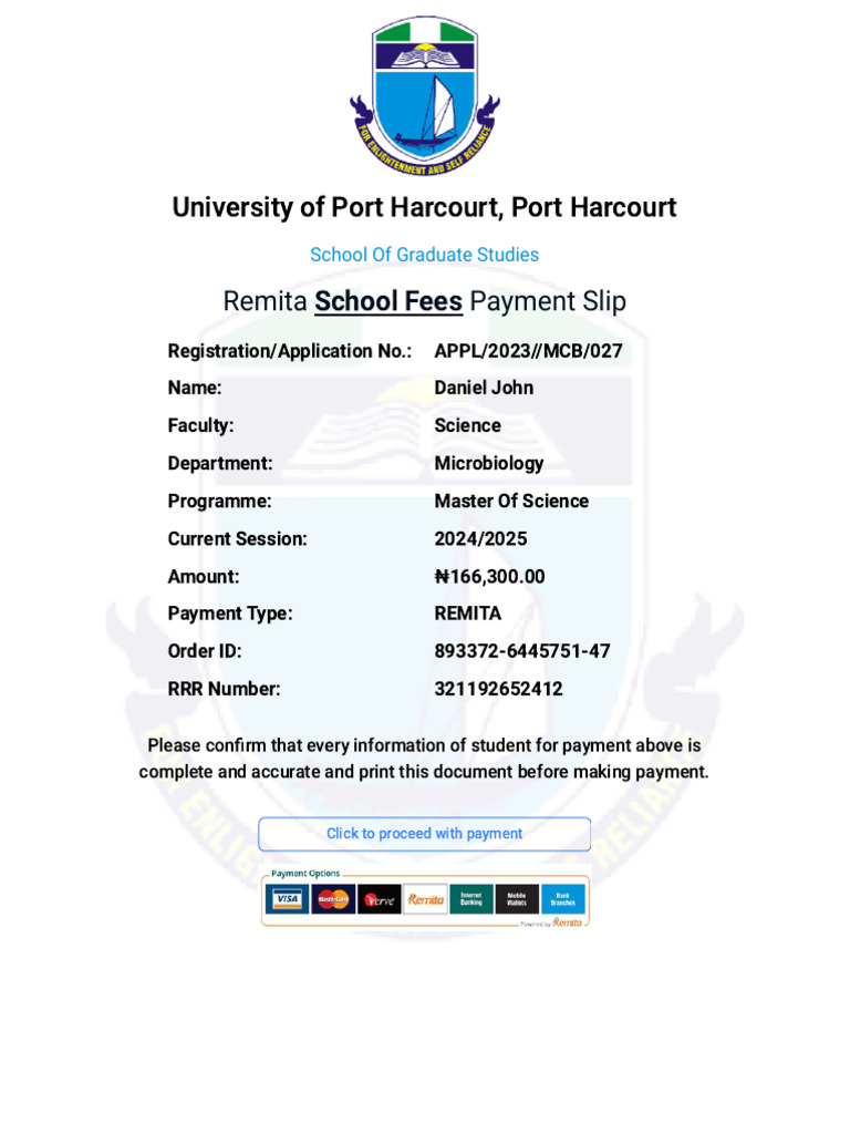 University of Port Harcourt School of Graduate Studies | PDF