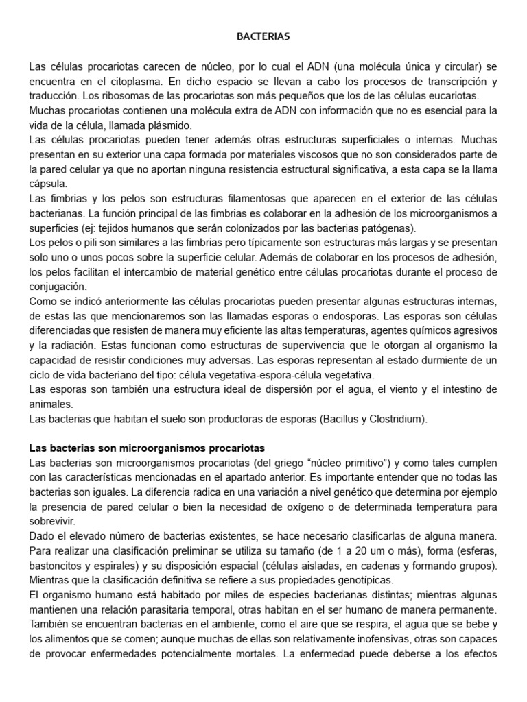 Estructura y Clasificación de Bacterias | PDF | Las bacterias ...