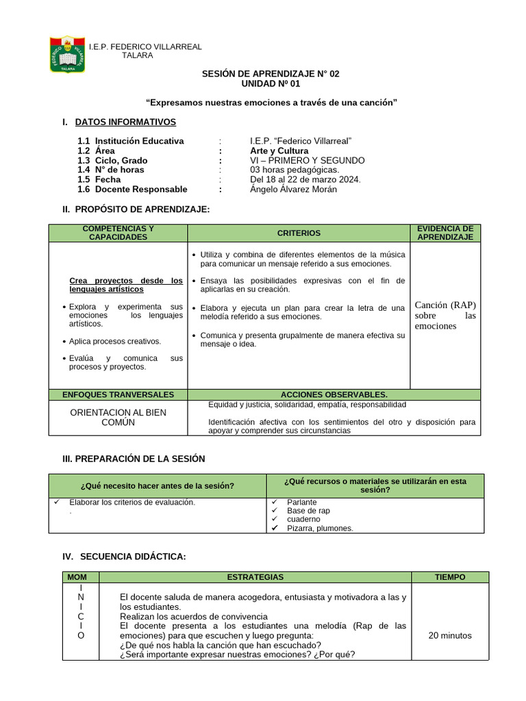 SESION 3 | PDF | Las emociones | Aprendizaje