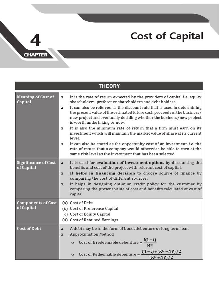 2. Cost of Capital | PDF | Net Present Value | Cost Of Capital