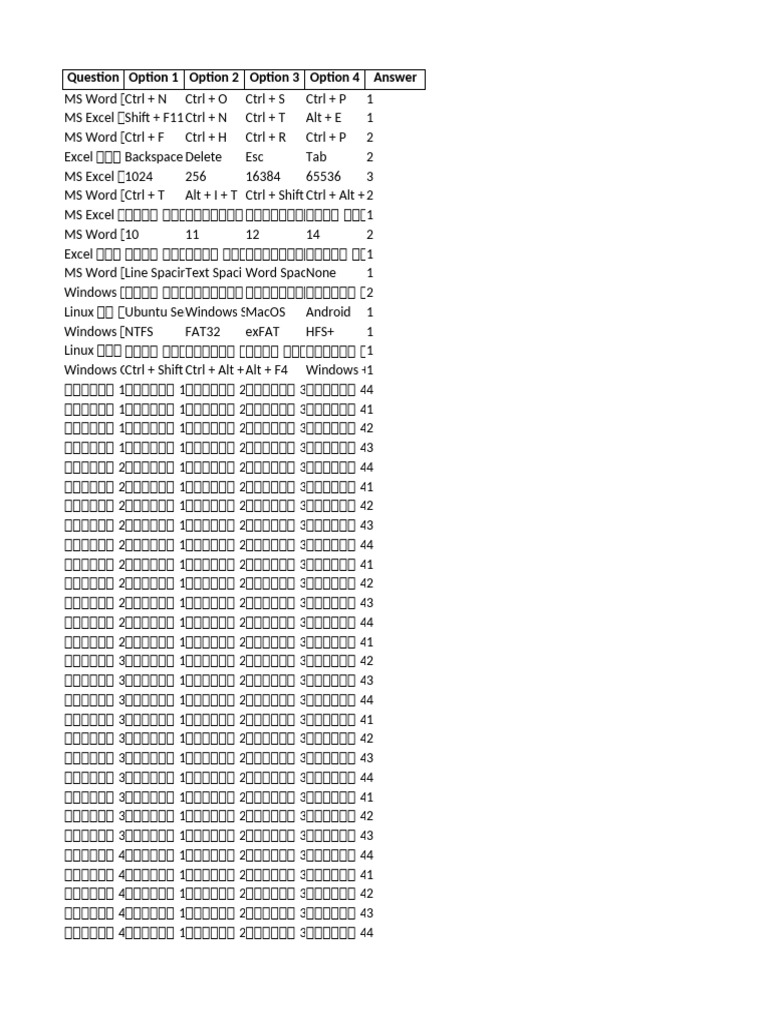 Computer Exam 500 Unique Questions | PDF