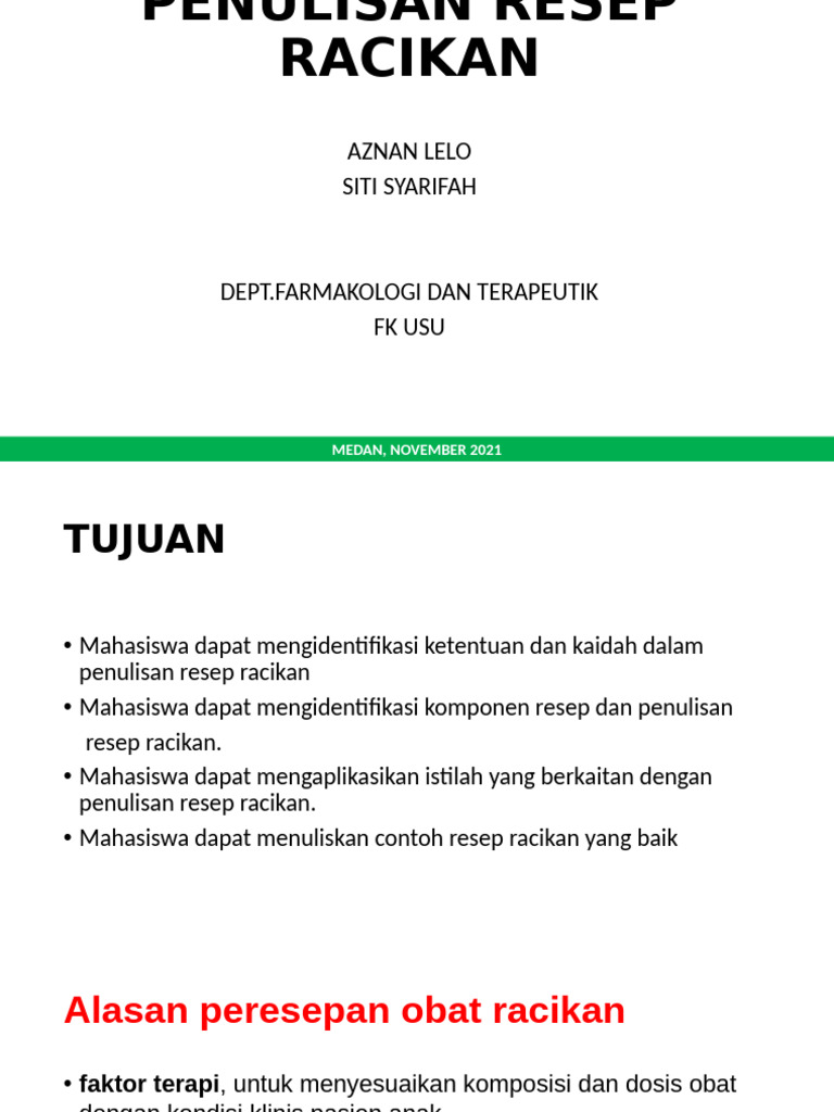Panduan Penulisan Resep Racikan Obat | PDF