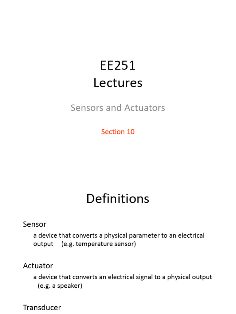 Sensors and Actuators Overview | PDF | Pressure Measurement | Sensor