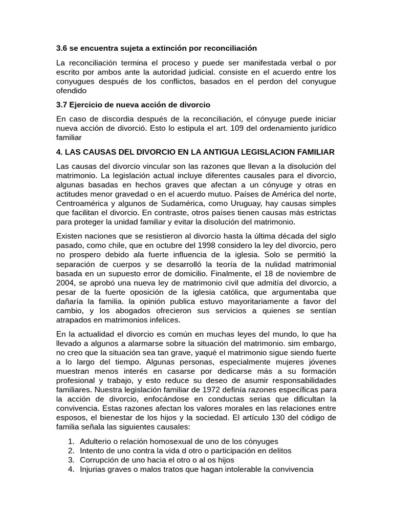 Causas y Efectos del Divorcio en la Legislación | PDF | Divorcio ...