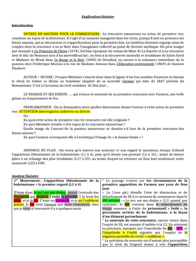 TEXTE 12 Explication Linéaire-3 | PDF | Le Rouge et le Noir