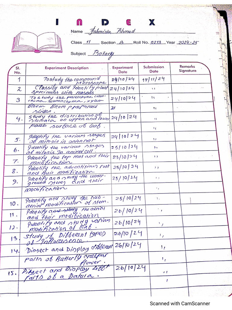 BOTANY Practical | PDF