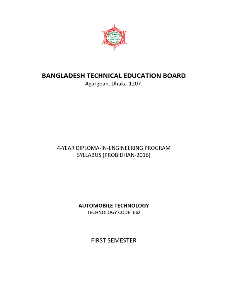 Automobile Engineering Diploma Syllabus | PDF | Trigonometric Functions ...