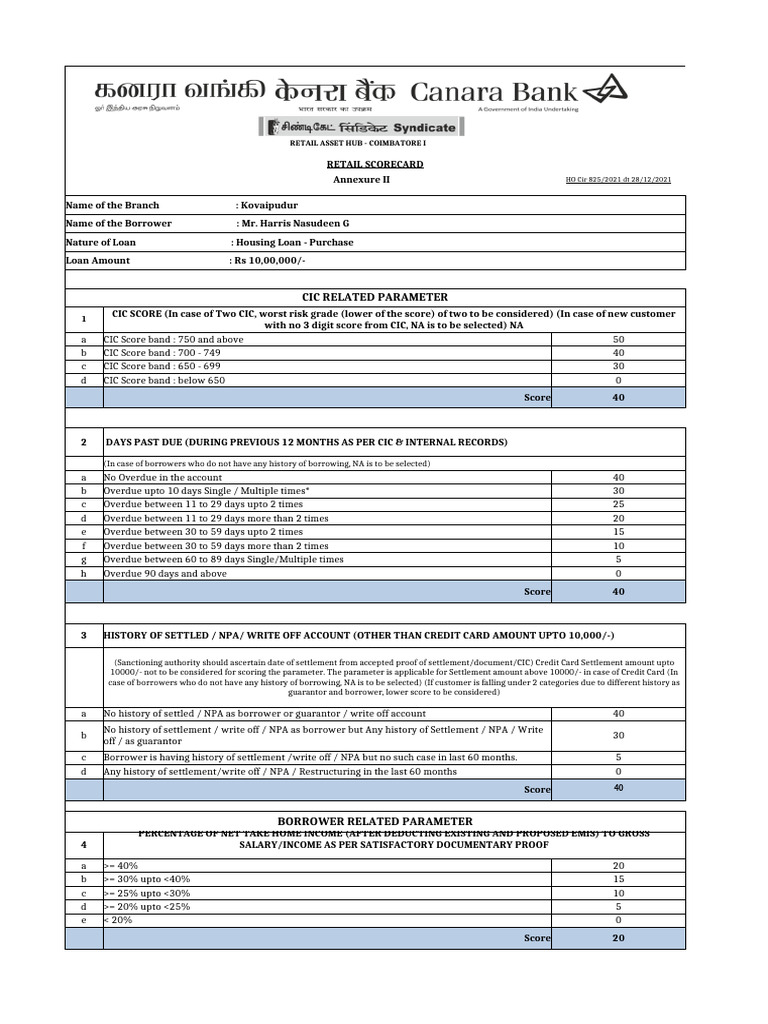 2.retail Score Card 1 | PDF | Loans | Credit