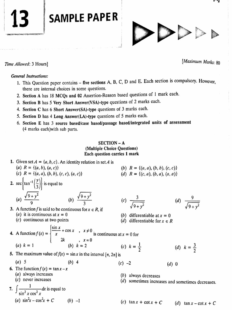 Sample Paper 13 | PDF