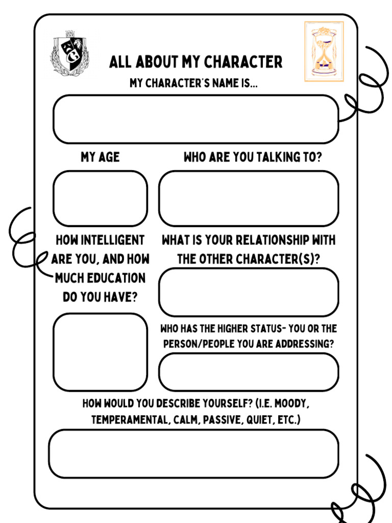 Graphic Character Worksheet | PDF