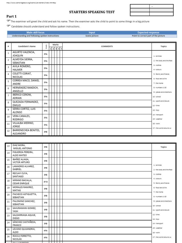 Start Your Child's Speaking Test Guide | PDF