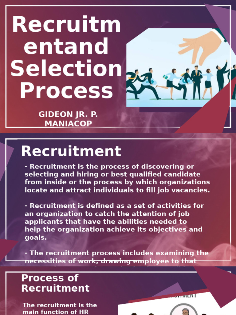 Gideon Jr. P. Maniacop - Recruitment and Selection Process | PDF ...