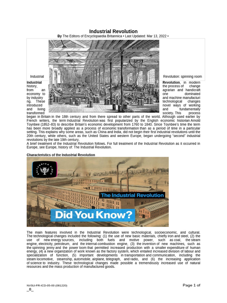 Industrial Revolution | PDF | Industrial Revolution | Weaving