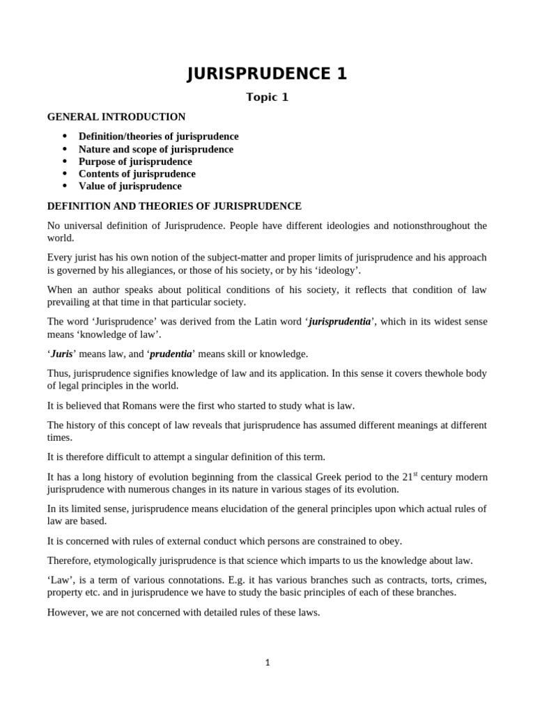 Jurisprudence 1 Notes Nuru2 | PDF | Rationalism | Idealism