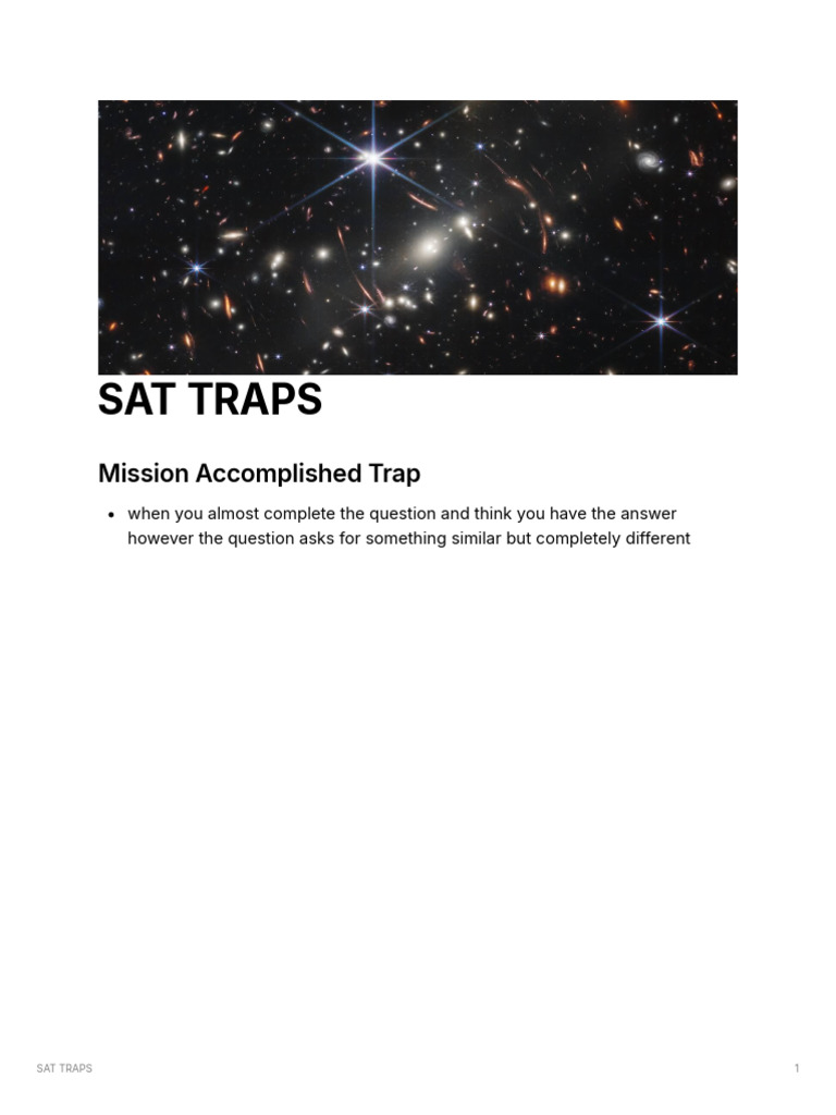 Common SAT Traps to Avoid | PDF | Language Mechanics | Syntax