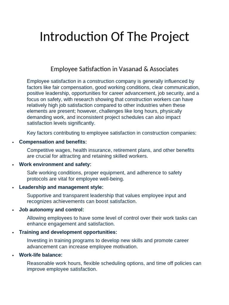 Employee Satisfaction in Construction | PDF | Job Satisfaction | Employment