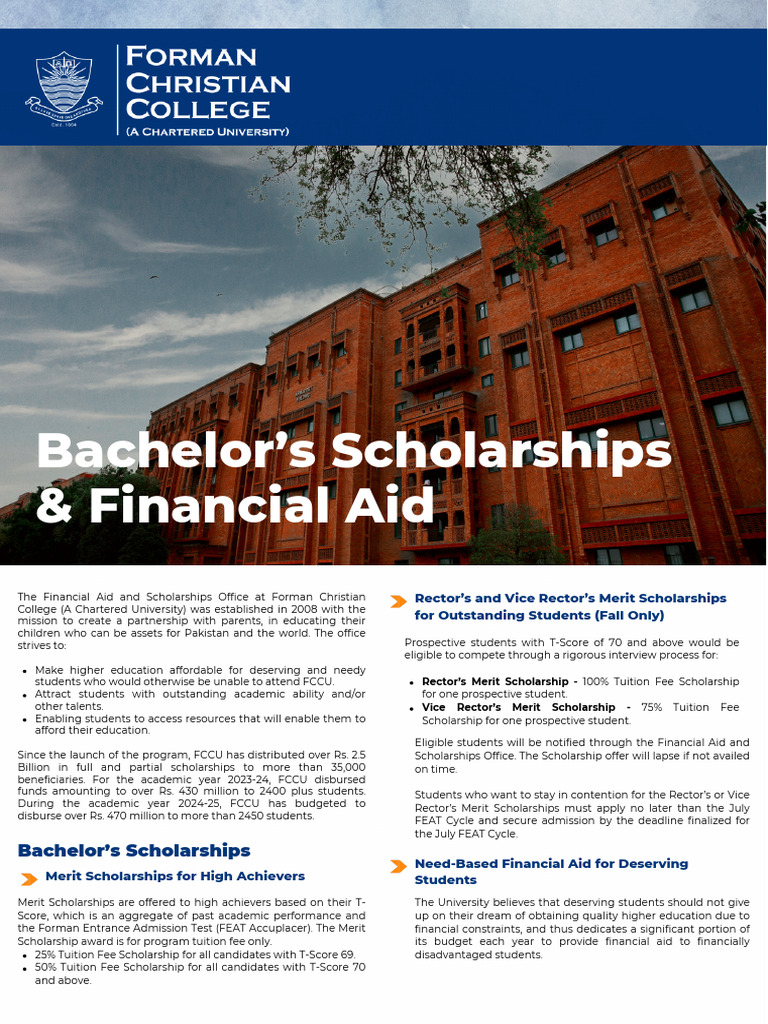Merit and Need-Based Scholarships at FCCU | PDF | Student Financial Aid ...